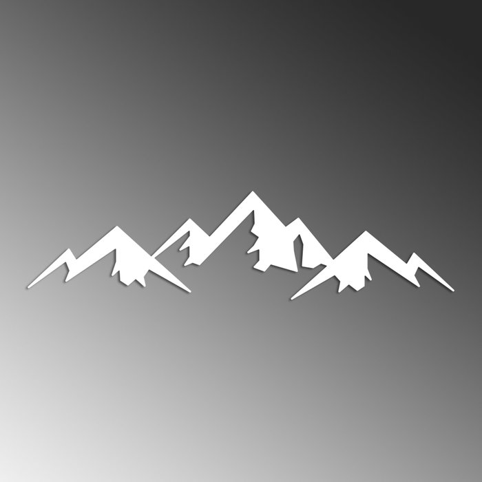 Wallity Mountain - 8 Escultura de pared blanca en metal